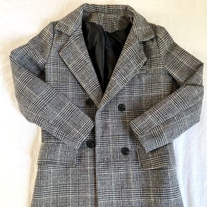 ROMWE double breasted plaid coat